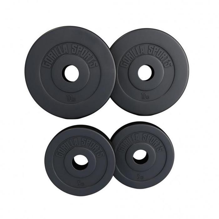 Lot de disques en plastique : 2 x 5 KG + 2 x 10 KG - 50-51 mm