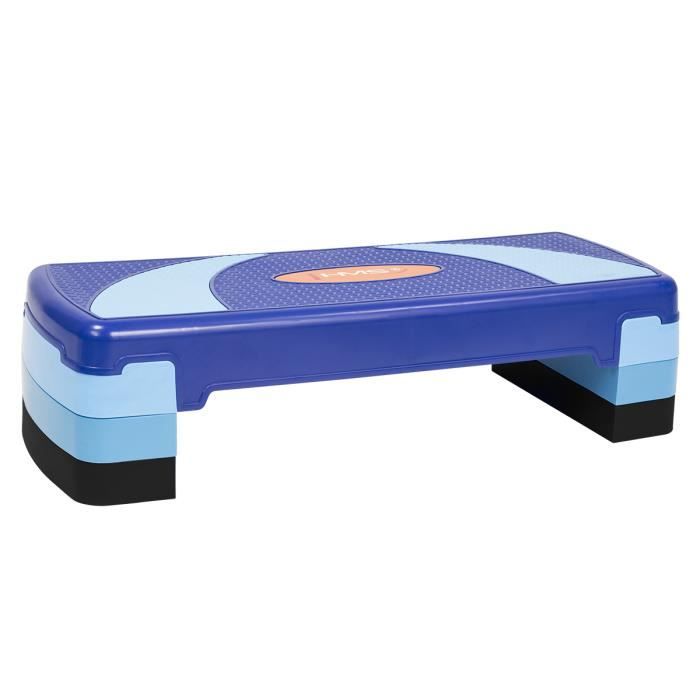 HMSPORT - Planche de step d''entraînement fintess aérobic hometrainer - Surface antidérapante - Bleu