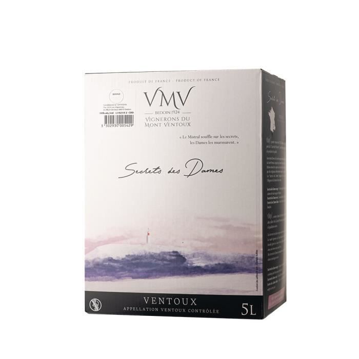 Ventoux Secret des Dames rouge 2019 Bag in Box 5 L