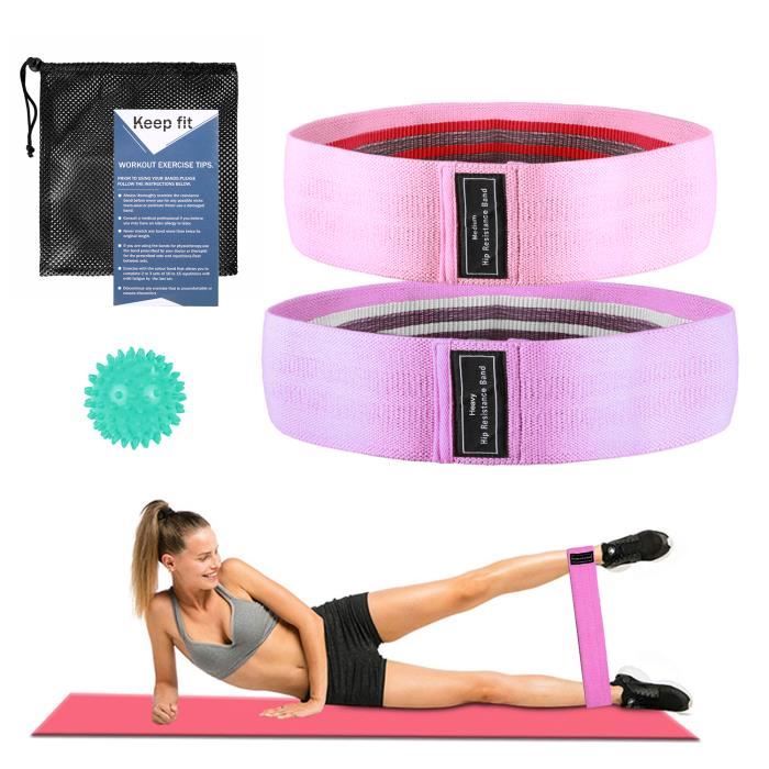 2 pcs Bandes de Butin Tissu Résistance Glute Bandes pour les Jambes et les Fesses Hip Exercices D'entraînement Bandes avec Spiky-708