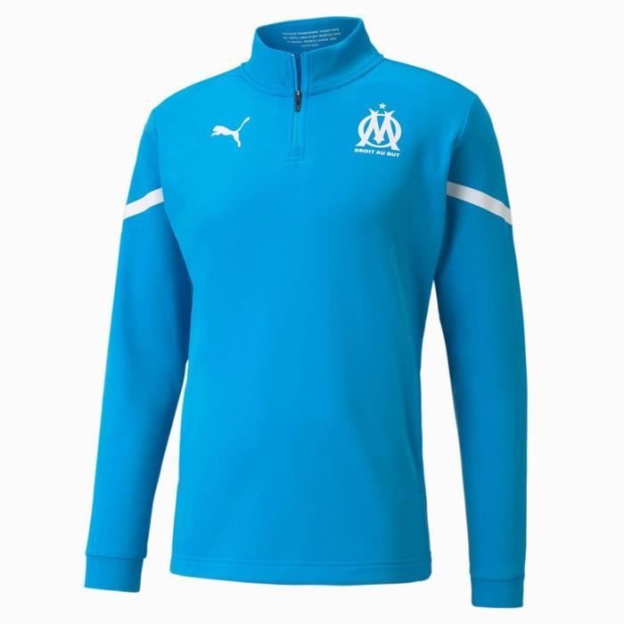 Sweat 1/4 zip Prématch OM 2021 - bleu/bleu rayé