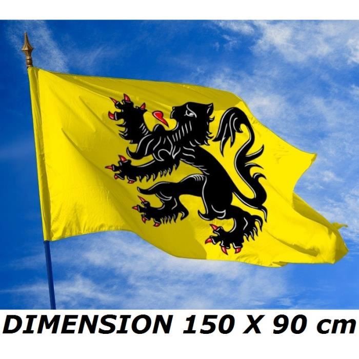 DRAPEAU 150 X 90 cm FLANDRES FLAMAND BELGIQUE FRANCE Vélo Cyclisme Paris Roubaix ... ...