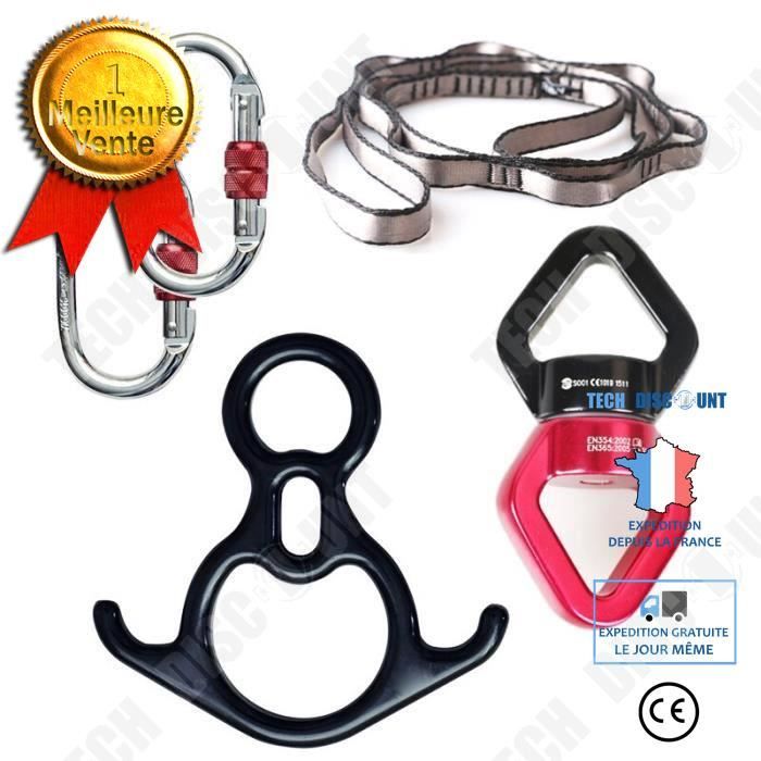 kit accessoires fitness musculation sport yoga danse aérienne mousqueton en acier escalade système d'accroches solides multifonction