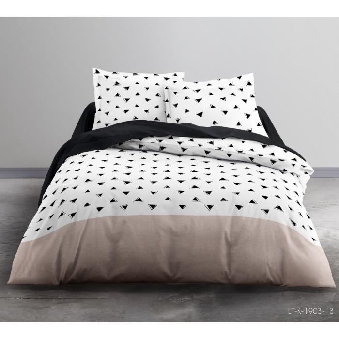 TODAY Parure de couette Sunshine #2.17 - 100% Coton - 240 x 260 cm - Crème et noir