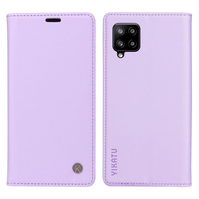 Coque pour Samsung Galaxy A42 5G Housse PU Cuir à Rabat Flip, Étui Support et Portefeuille Fonction (violet)