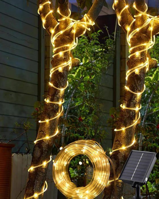 12M Solaire Ruban Lumineux ,100 LED Guirlande lumineuse de Corde Imperméable Extérieur Tube Rope Guirlande Lumineuse pour Noël Jardin (Multicolore) | Leroy Merlin