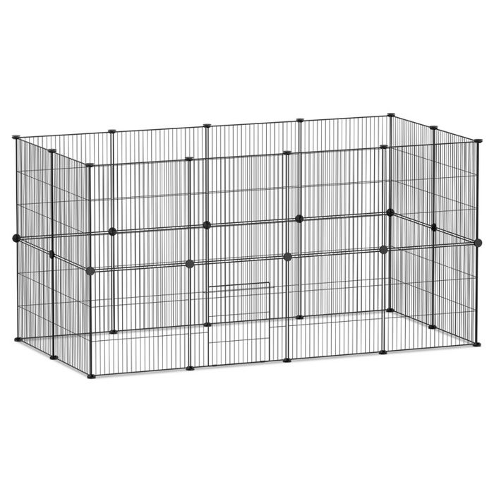 Comparer les prix de Eulenke Enclos extérieur Parc noir Enclos extérieur DIY Parc pour chiots 24pcs 35x35cm ENCLOS