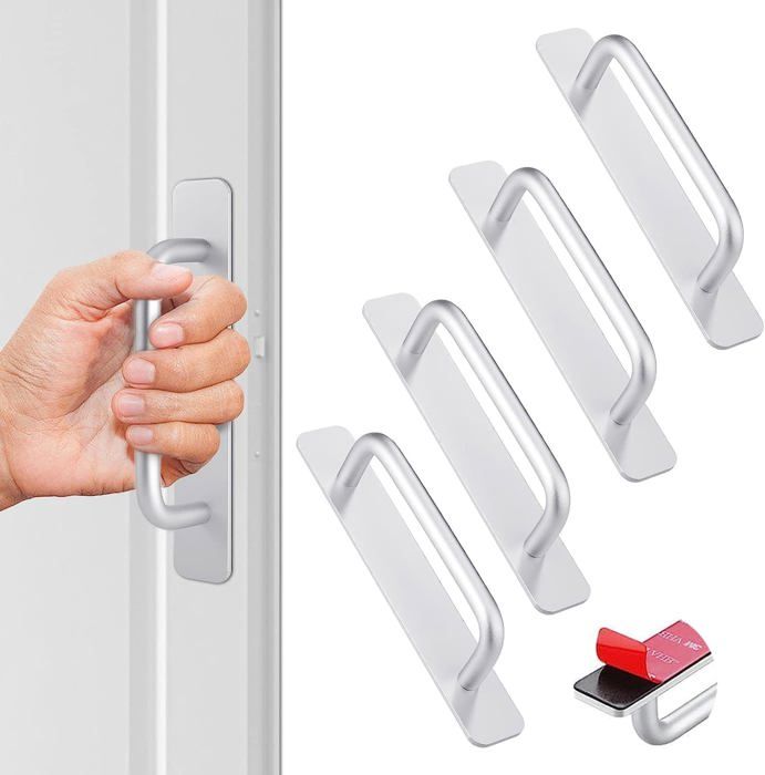 Poignée de meuble autocollante poignées en aluminium de 5 9 pouces aucun perçage nécessaire utilisée pour les armoires la