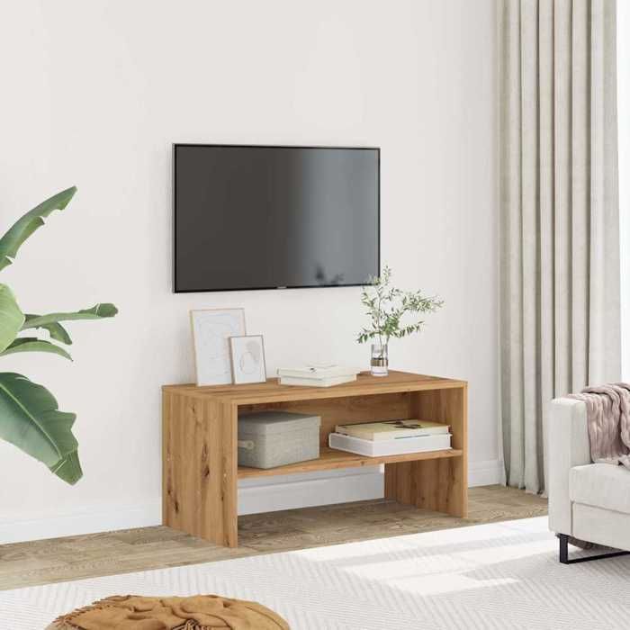 Meuble TV/Meuble HIFI - CLOUD - chêne artisanal - 80x40x40 cm - bois dingénierie S32