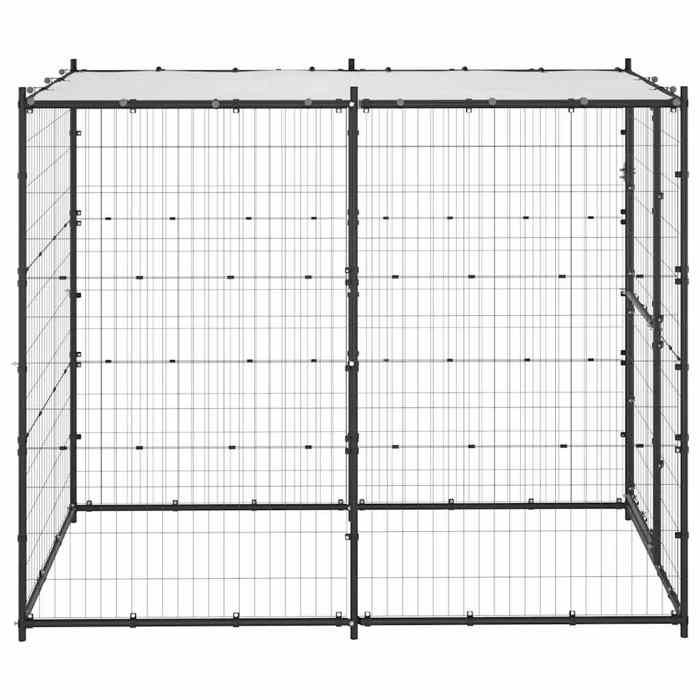 Meilleurs prix pour Bon plan Chenil - JILI HOT - dextérieur pour chiens Acier avec toit - ANTI-UV - 110x220x180cm Thome4890429