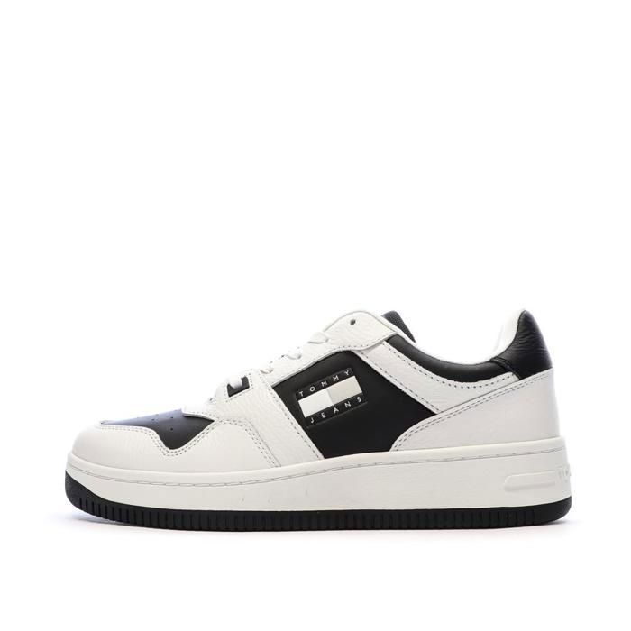 Tommy Hilfiger Baskets Blanches/Noires Homme Tommy Hilfiger Tjm Retro Basket