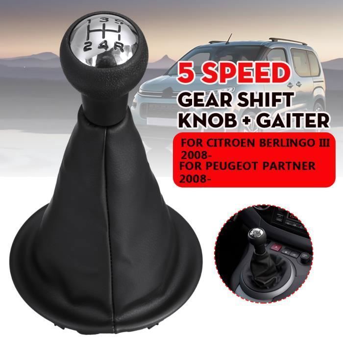 Pommeau De Levier De Vitesse + Soufflet Pour Citroën Berlingo 3 (2008+) - Boîte 5 Vitesses - Neuf