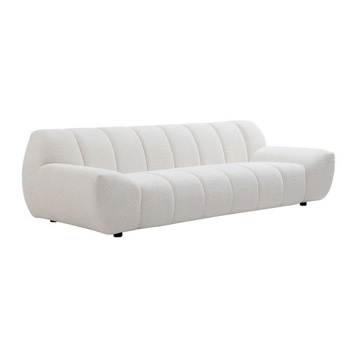 Canapé 3 places en tissu bouclette blanc SORIELI