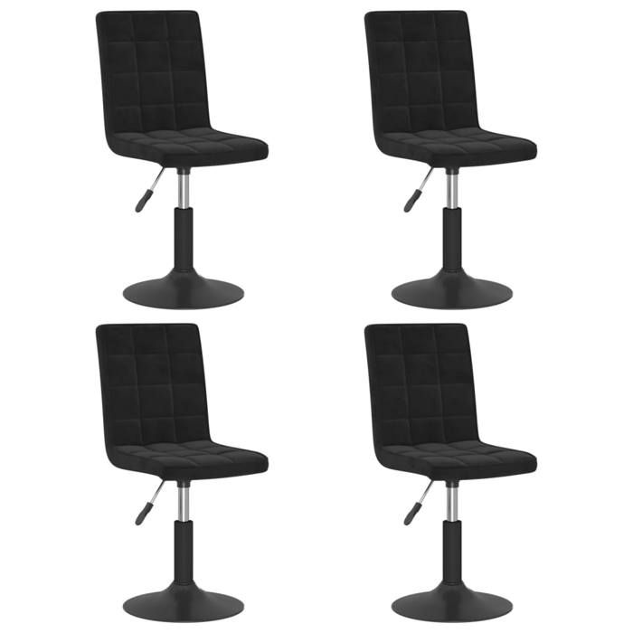 (Promotion octo)Chaises pivotantes à manger - 4 PCS - simple - Pour adulte/enfant - noir velours - Hauteur: (102.5-117.5) cm