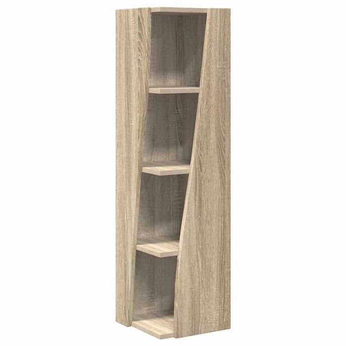 Meuble dangle en bois dingénierie - vidaXL - 275x27x102 cm - Blanc - 4 étagères - Chêne Sonoma - Design moderne