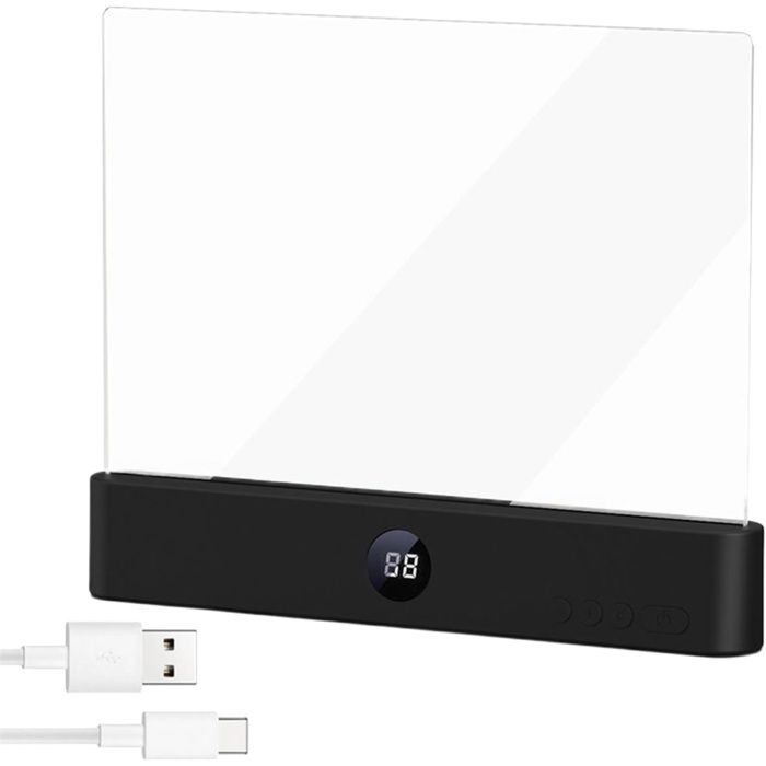 Générique Lampe de lecture rechargeable Panneau Transparent 3 Couleurs Réglable Pour Lire La Nuit - LAMPE A POSER Noir