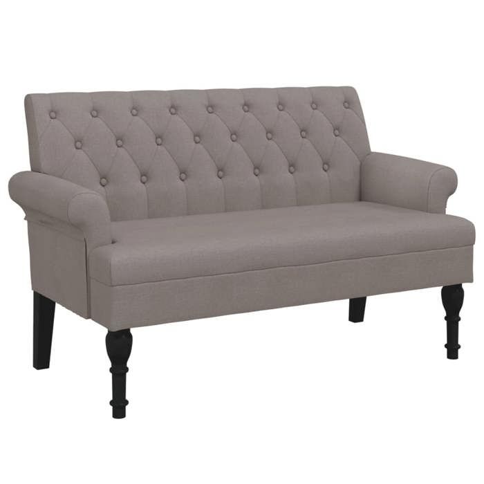 Les Soldes Banc avec dossier（2 places) - CLOUD - Sofa double - taupe 120x62x755 cm tissu J7729