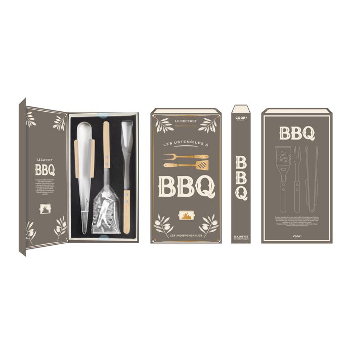 Coffret Ustensiles Barbecue Livre 35cm - vue 2