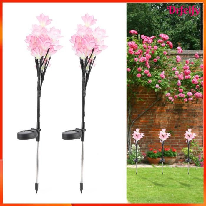 Lampes solaires LED jardin extérieure - AKOZON - Flower Light - Blanc chaud - IP65 étanche - Modes fixe et clignotant