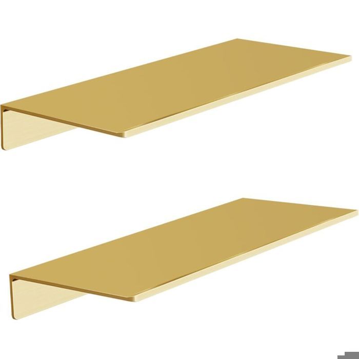 Enowelir Lot de 2 étagères murales en métal doré brossé pour salon chambre salle de bain étagère flottante pour rangement mural
