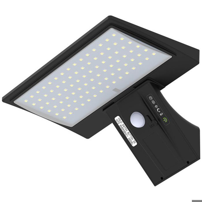Lampe solaire dextérieur 90 LED avec détecteur de mouvement 2600 mAh applique murale solaire dextérieur (lumière blanche