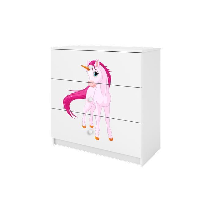 Commode Enfant Licorne Blanche avec Tiroirs - Babydreams