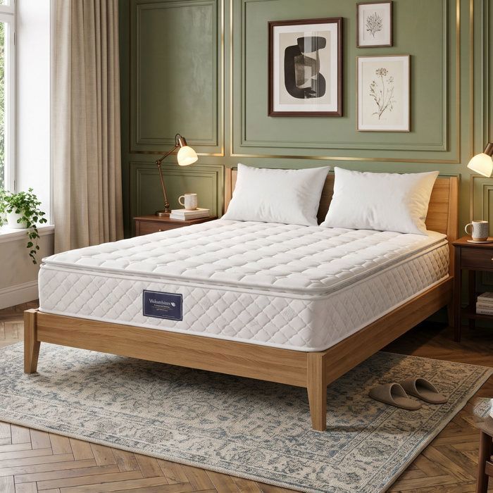 Matelas - 140x200x25cm - 7 Zones - Ressorts Ensachés - H3 - Housse Microfibre - Indépendance de Couchage - Matelas à Ressorts
