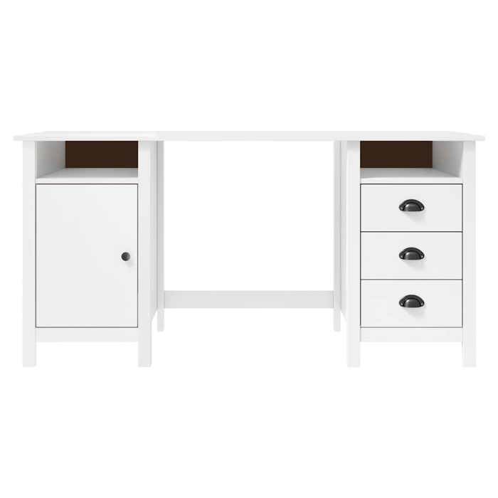 Magnifique Bureau Hill Blanc 150x50x74 cm Bois de pin solide poids: 27.39kg LL3891