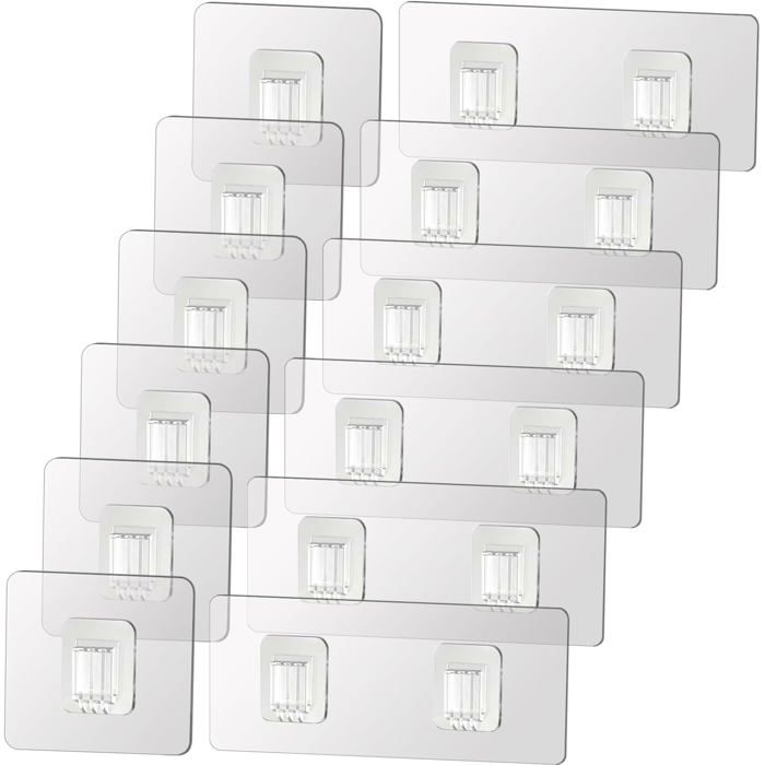 Lot de 12 crochets adhésifs de rechange pour étagère de douche crochets adhésifs dangle transparents pour salle de bain cuisine