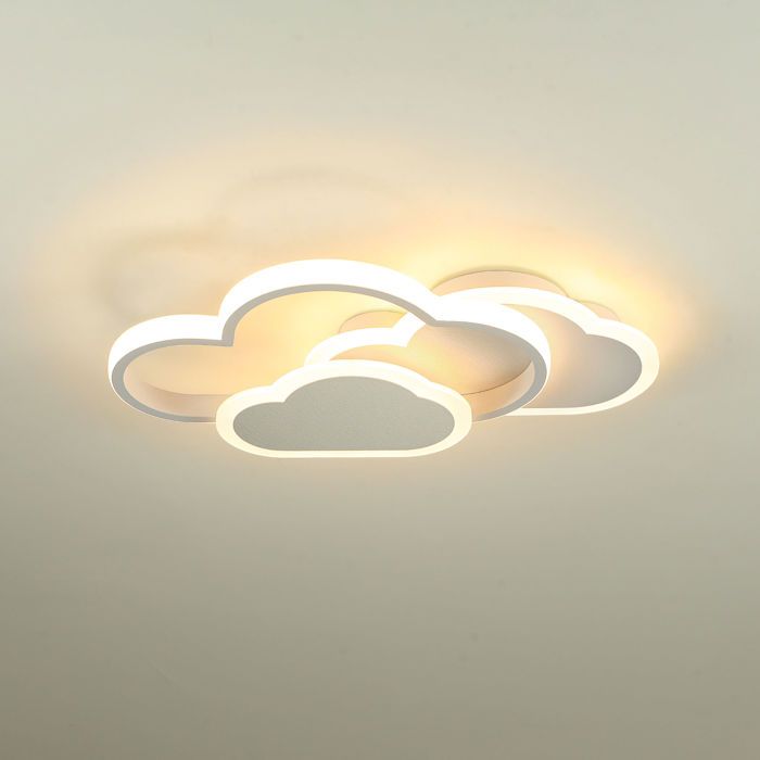 Plafonnier LED Dimmable Design Nuage 41x23x6 5 cm Lampe de Plafond Moderne 21W Blanc Sable pour Salon Cuisine et Bureau