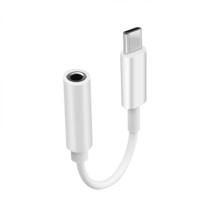 Adaptateur Huawei USB Type-C vers Jack 3.5 mm Blanc - Câbles USB