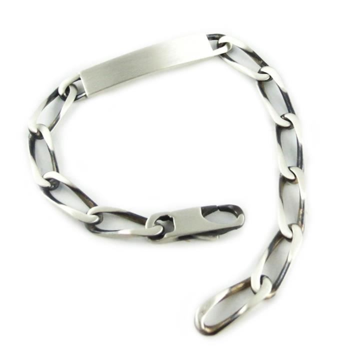 Gourmette Art Déco En Argent 925 - Longueur 20 Cm, Largeur 7 Mm - Occasion