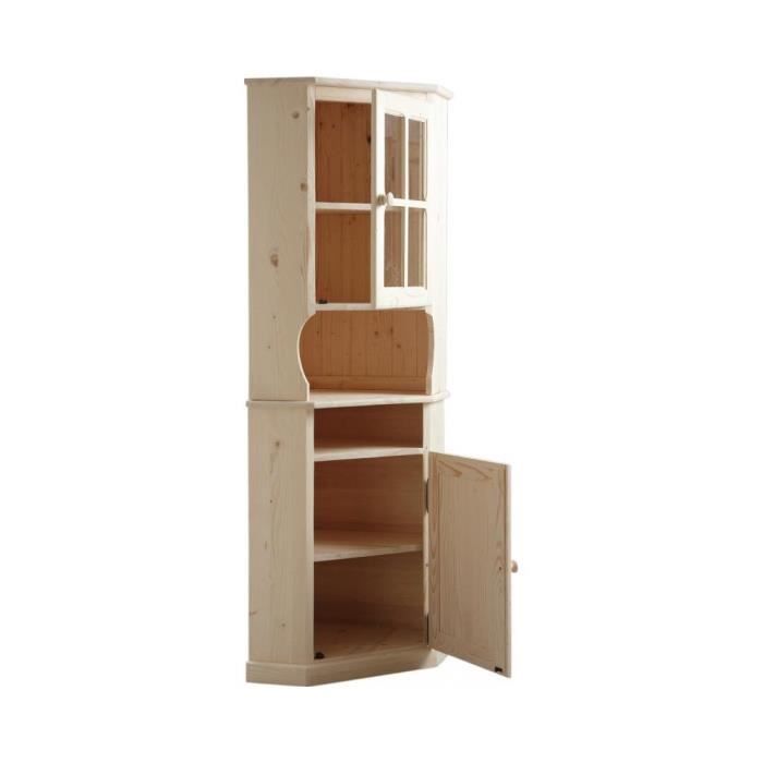 Meuble D Angle 2 Portes Dont Une Porte Vitree Cdiscount Maison