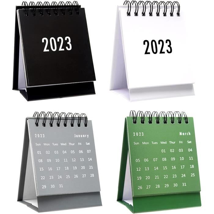 Agenda Bureau 2026 Mini Sur Support Bois - Calendrier Décoratif Avec Vase - Organisateur Bureau École - 1