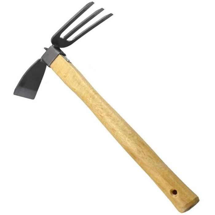 Binette Jardin HARRMS - 116cm, Double Binette 3 Dents Métal - Pour Ameublir, Désherber