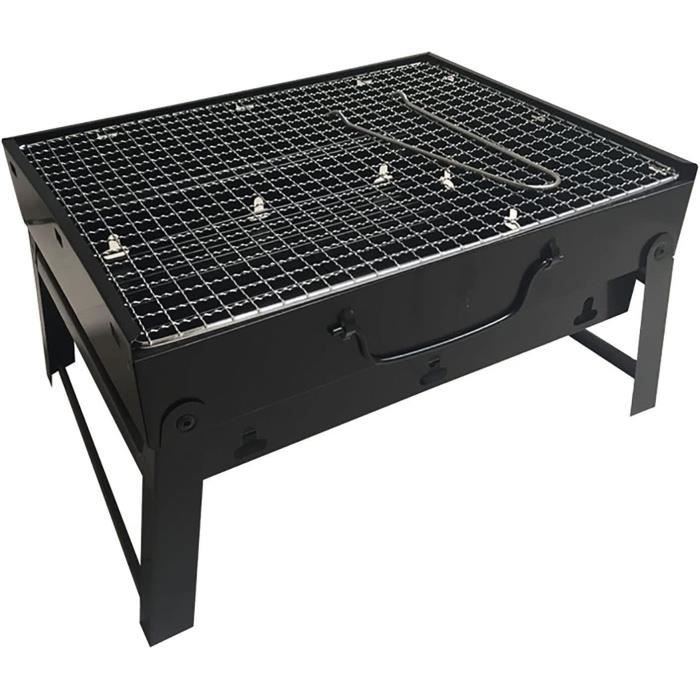 Barbecue Charbon De Bois XXL Pliable - Acier Inoxydable 410 - 73x28x76 Cm - Pour 8+ Personnes - Avec Planches Et Panier