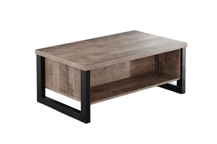 trendteam smart living table basse, marron/noir, 110 x 45 x 65 cm