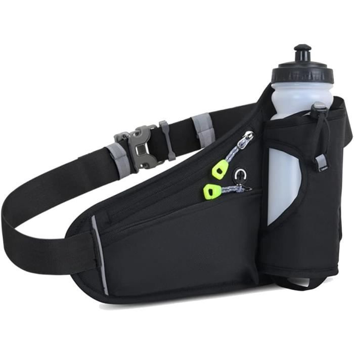 Lsnisni Ceinture De Running Avec Bouteille 300ml Et Serviette – 3 Poches – Ajustable M (60-85 Cm) – Antidérapant Et Imperméable