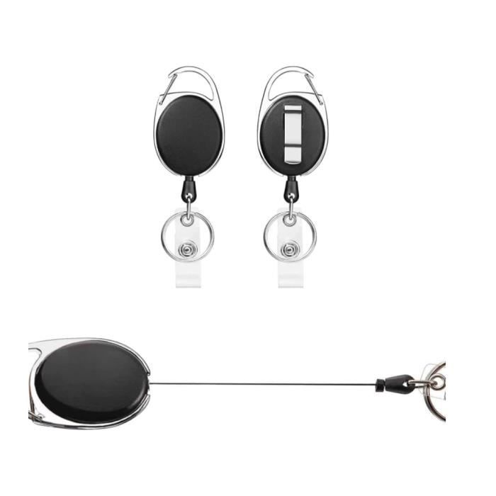 Porte-Badge Rétractable Imprimé Panda Avec Mousqueton Et Cordon De 57,9