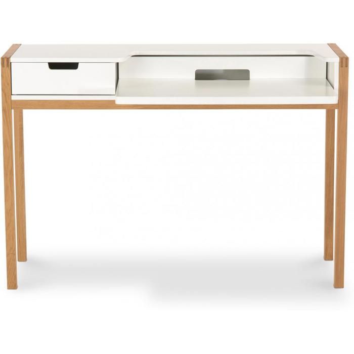 Bureau en bois style scandinave Blanc - Cdiscount Maison