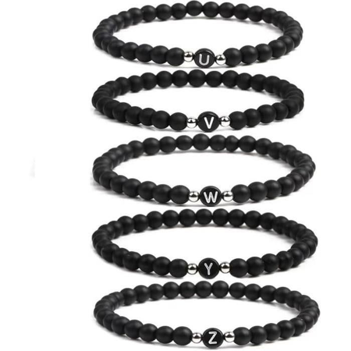 Bracelet Unisexe Perles Et Croix En Alliage Métal Blanc - Cadeau élégant Homme Femme