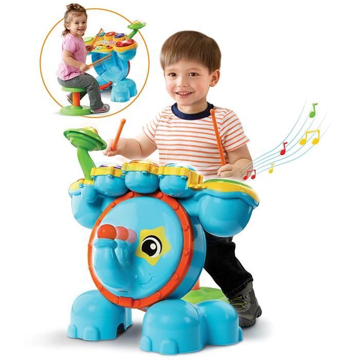 Batterie Elephant Vtech Jouet Musical Bebe Enfant Percussion Batterie Avec Tambour Piano Jeu Son Et Lumiere Hightech Cadeau Noel Cdiscount Jeux Jouets