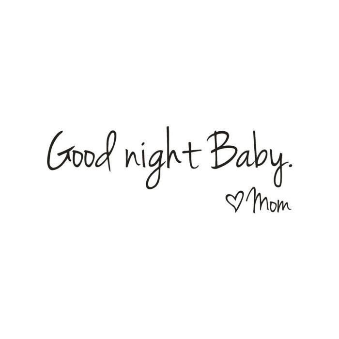 Iportan Sticker Muraux Amovible Bonne Nuit Bebe Maman Accueil Decoration Decal Chambre Art Vinyl Salon Maison Noir Love4647 Achat Vente Objet Decoration Murale Cdiscount