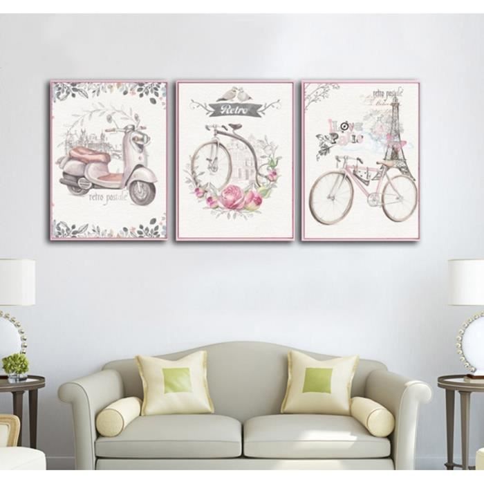 3 Chambre De Fille De Panneau Rose Peintures Decoratives Imprime