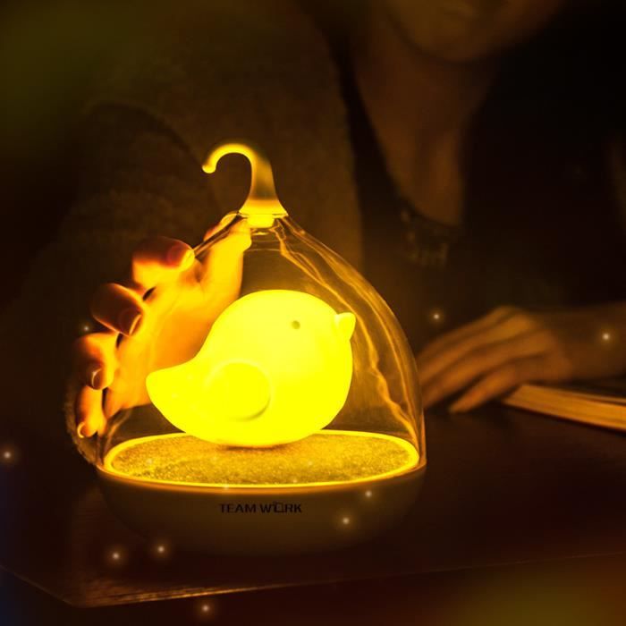 Jaune Led Veilleuses Lampe Nuit Cage D Oiseaux Usb Veilleuses