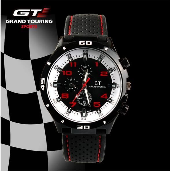 Montre GT Grand Touring Sport Homme Analogique Quartz Acier Inoxydable Silicone