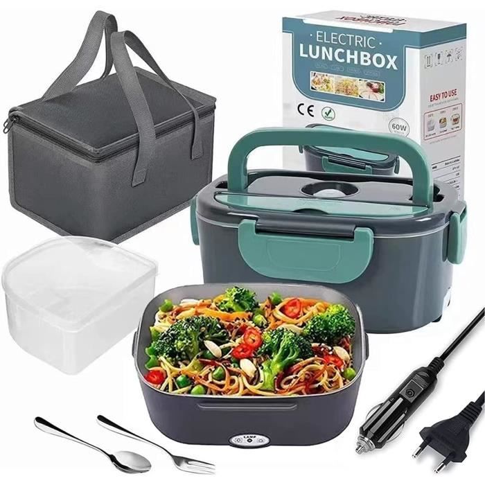 Boîte Chauffante Repas, 2 en 1 Lunch Box Chauffante Electrique 220V 12V