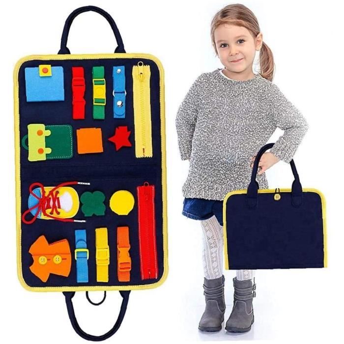 Jouet éducatif - Busy Board Montessori - 16 en 1 - Tissu doux - Motricité fine - Portable