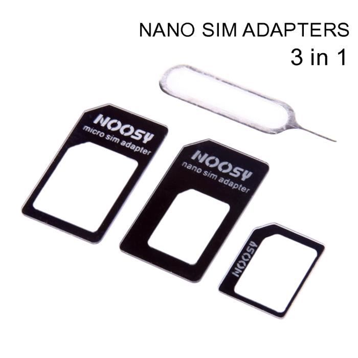 Adaptateur Carte SIM Noir Pack de 3 Cartes Sim / Nano Sim / Micro Sim Cdiscount Téléphonie