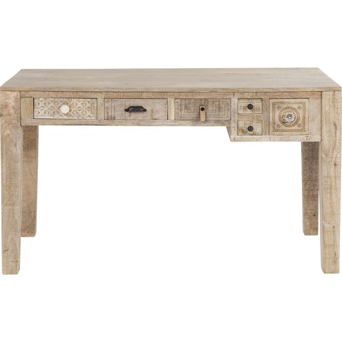 Bureau en bois Puro 6 tiroirs 135x60cm Kare Design Bureau en bois Puro 6 tiroirs 135x60cm Kare Design